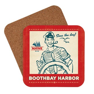 ME Boothbay Harbor Seas the Day Coaster | American made coaster