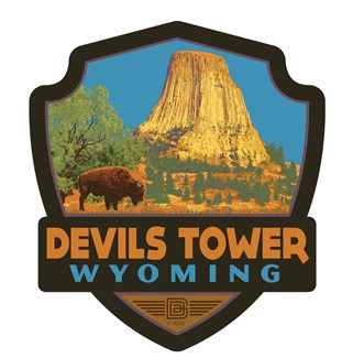 Devil's Tower Emblem Wooden Magnet