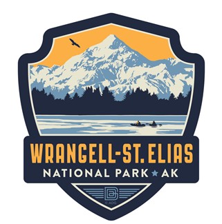 Wrangell St. Elias NP Emblem Wood Magnet