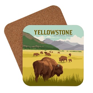 Yellowstone Bison Herd Coaster | American made coaster