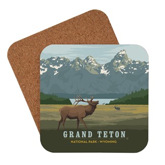 Grand Teton Bugling Elk Coaster | American made coaster