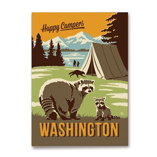WA Happy Campers Magnet | Metal Magnet Made in the USA