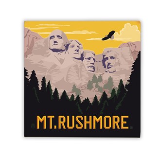 Mt. Rushmore Square Magnet | Metal Magnet