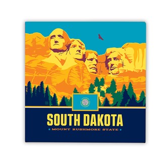 SD State Pride Square Magnet | Metal Magnet