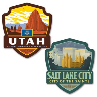 Salt Lake City/UT State Pride Car Coaster PK of 2