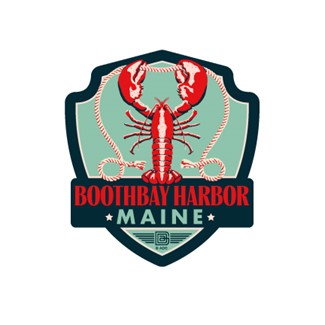 ME Boothbay Harbor Lobster Emblem Sticker | Emblem Sticker