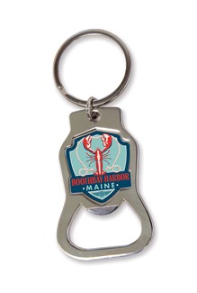 ME Boothbay Harbor Lobster Emblem Bottle Opener Key Ring | American Made