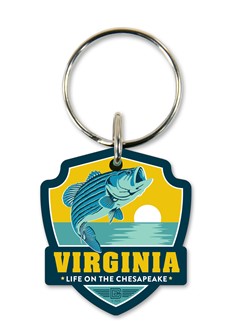 VA Life on the Chesapeake Emblem Wooden Key Ring | American Made