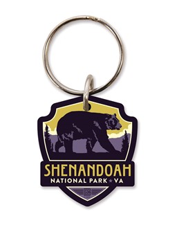 Shenandoah Bear Emblem Wooden Key Ring