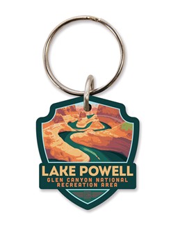 AZ/UT Lake Powell Emblem Wooden Key Ring