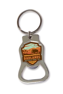 Badlands NP Print Emblem Bottle Opener Key Ring | American Made