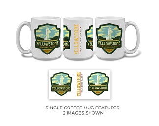 Yellowstone Old Faithful Emblem Mug | National Parks themed mugs