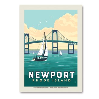 RI Newport Bridge Vert Sticker | Made in the USA