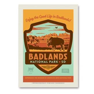 Badlands NP Emblem Print Vert Sticker | Made in the USA