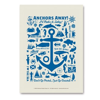 Anchor Pattern Print Vert Sticker