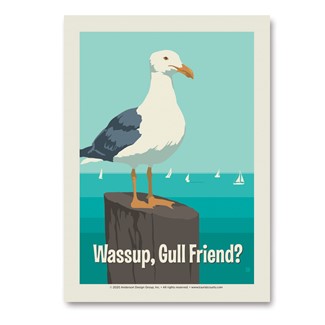 Wassup, Gull Friend? Vert Sticker | Made in the USA