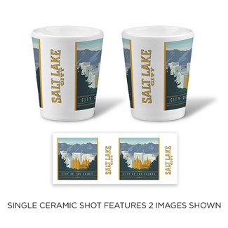 UT Salt Lake City Double Ceramic Shot | Printed in the USA