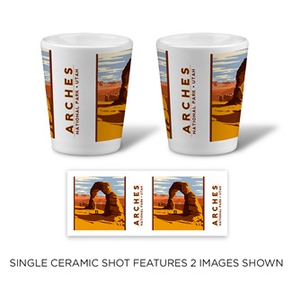 Arches NP Delicate Arch Ceramic Shot | Printed in the USA