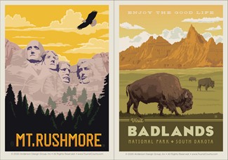 Mount Rushmore NM & Badlands NP The Good Life Magnet Set | American Made Magnet