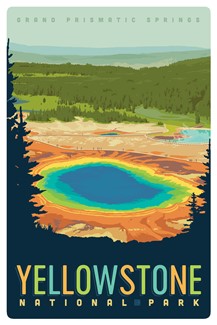 Yellowstone NP Grand Prismatic Springs Magnetic PC | themed magnet postcard