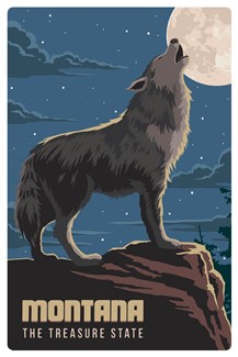 MT Wolf Magnetic PC | themed magnet postcard