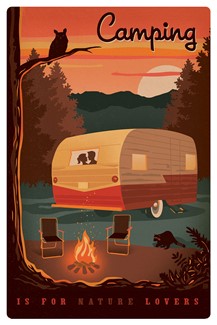 Camping is for Nature Lovers Magnetic PC | themed magnet postcard