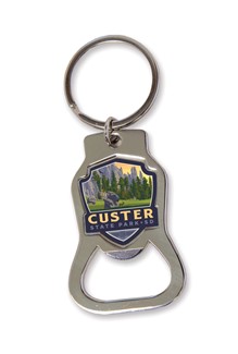 Custer State Park SD Emblem Bottle Opener Key Ring | American Made