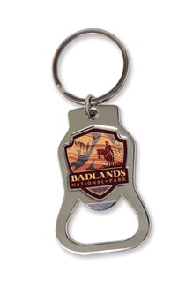 Badlands NP Song of Solitude Emblem Bottle Opener Key Ring