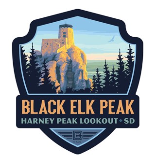 Black Elk Peak SD Emblem Wooden Magnet | American Made