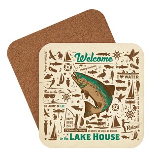Lake House Pattern Print Coaster | American Made Coaster