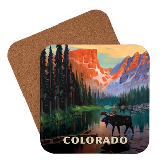 CO Moose in the Morning Coaster | American made coaster