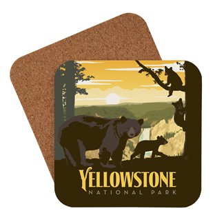 Yellowstone Mama Bear & Cubs Coaster | American made coasters