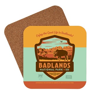 Badlands NP Emblem Print Coaster | American Made Coaster