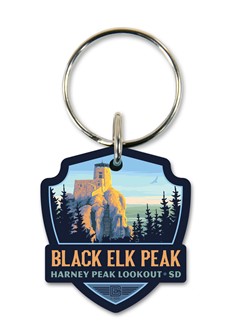 Black Elk Peak SD Emblem Wooden Key Ring | American Made