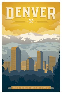 Denver CO Magnetic PC | themed magnet postcard