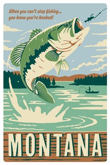 MT Gone Fishing Magnetic PC | themed magnet postcard