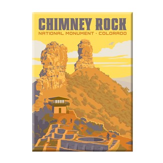 Chimney Rock National Monument CO Magnet | Metal Magnet
