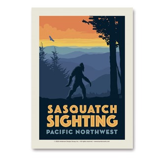 Sasquatch Sighting Pacific Northwest Vert Sticker | Made in the USA
