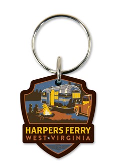 Harpers Ferry WV Emblem Wooden Key Ring