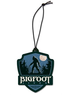 Bigfoot Lives Emblem Wooden Ornament | American Made