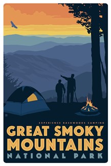 GSMNP Back Country Camping Magnetic PC | themed magnet postcard