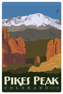 Pikes Peak CO Magnetic PC | themed magnet postcard