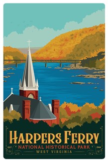 Harpers Ferry WV Magnetic PC | themed magnet postcard