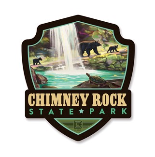 "Chimney Rock State Park Emblem Wooden Magnet | American Made