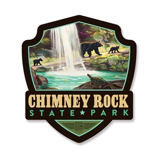 Chimney Rock State Park Emblem Wooden Magnet