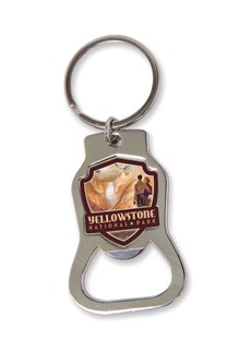 Yellowstone NP Yellowstone Falls Emblem Bottle Opener Key Ring | American Made