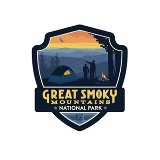 Great Smoky MTN NP Back Country Camping Emblem Magnet | Vinyl Magnet