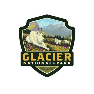 Glacier NP Goats in the Valley Emblem Sticker | American Made