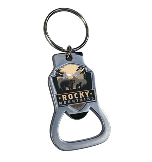 Rocky Mountains Emblem Bottle Opener Key Ring | American Made