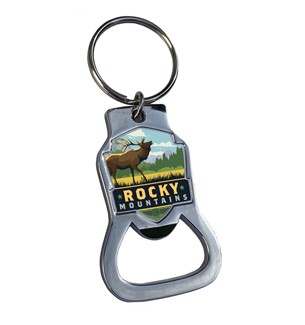 Rocky Mountains Emblem Bottle Opener Key Ring | American Made